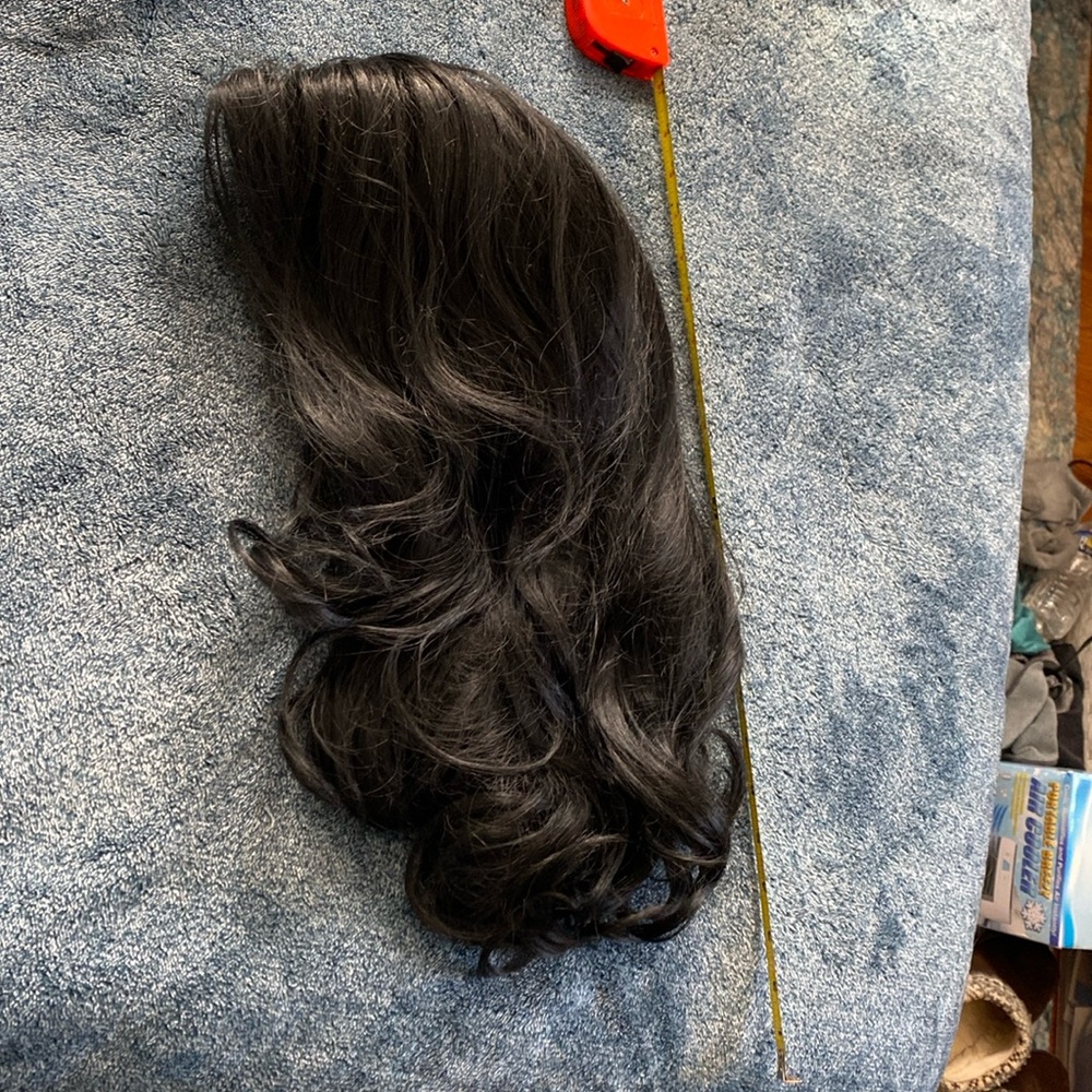 Cloud, nine sensational, Swiss lace, wig, and black